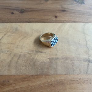Gold plated checkers ring