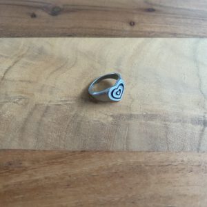 White and Black Heart Ring